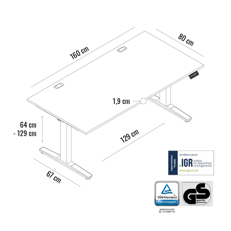 Desk Expert - Höhenverstellbarer Schreibtisch