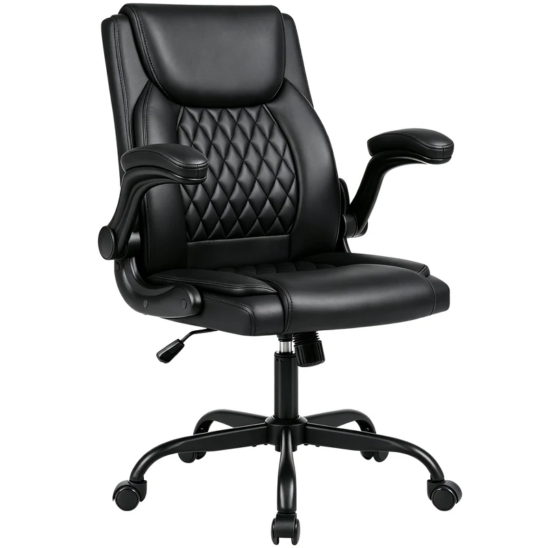 High-Back Executive Office Chair with Padded Armrests & 17° Rocking Function