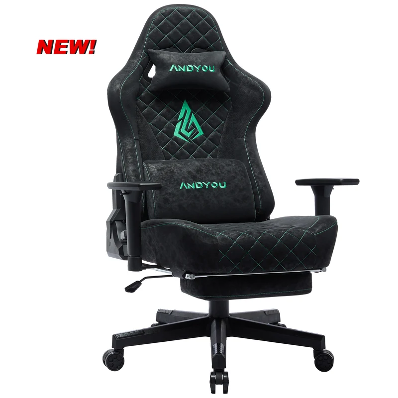 ANDYOU (Upgraded from SYMINO) Vintage PU Leather Ergonomic Gaming Chair.Black