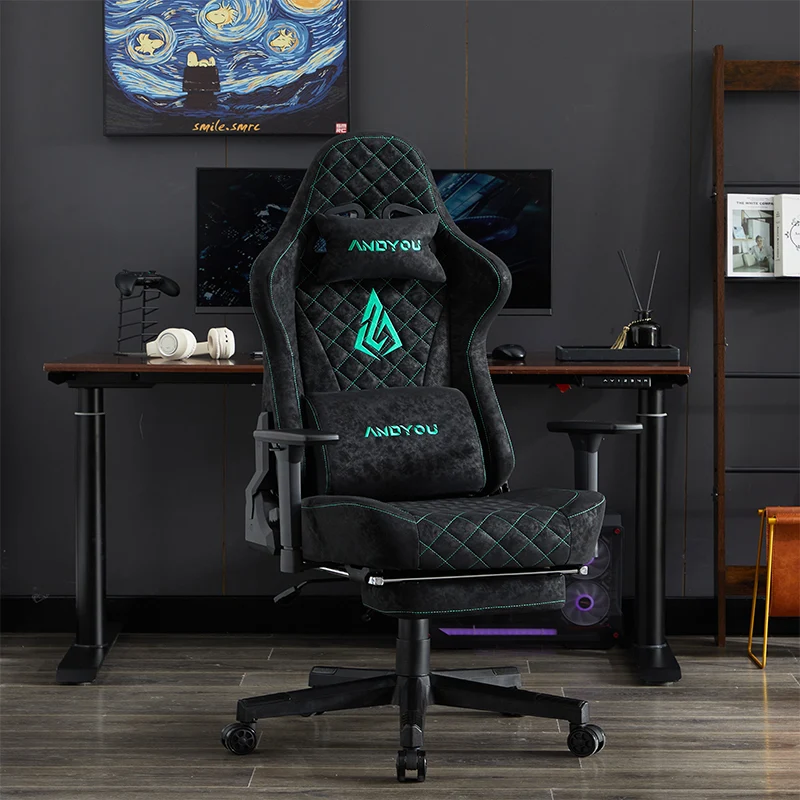ANDYOU (Upgraded from SYMINO) Vintage PU Leather Ergonomic Gaming Chair.Black