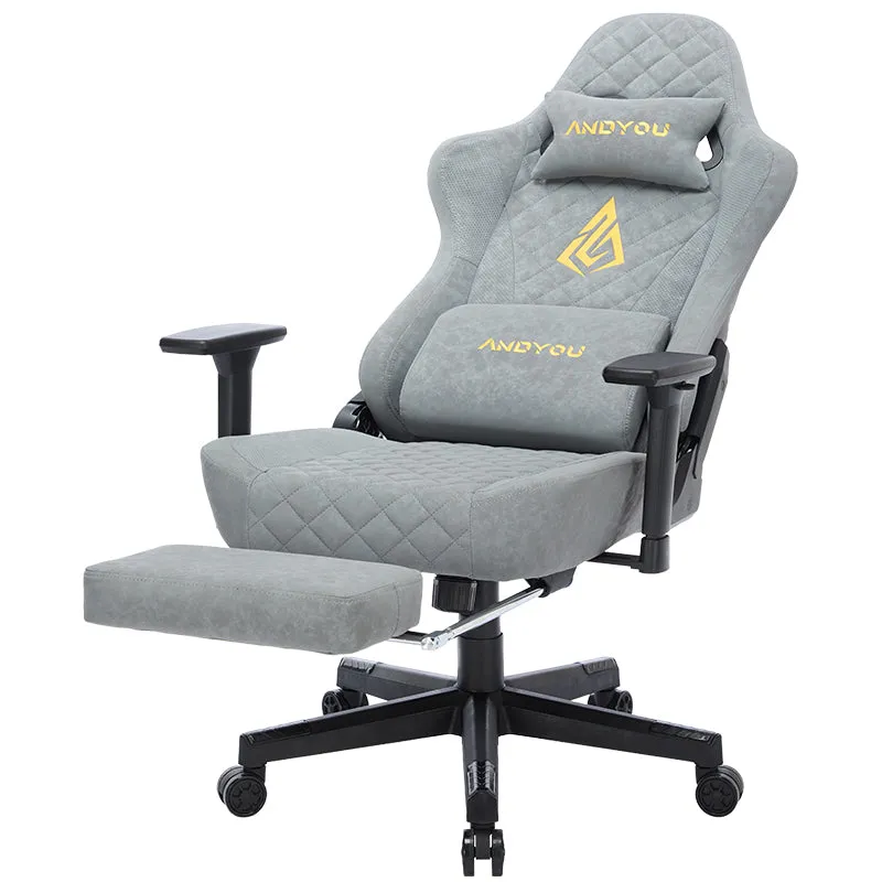 ANDYOU (Upgraded from SYMINO) Vintage PU Leather Ergonomic Gaming Chair.Grey