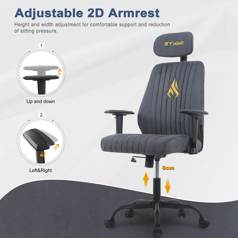 Symino Gaming Office Chair | Rocking, Adjustable Height, Swivel Seat, 150KG Capacity