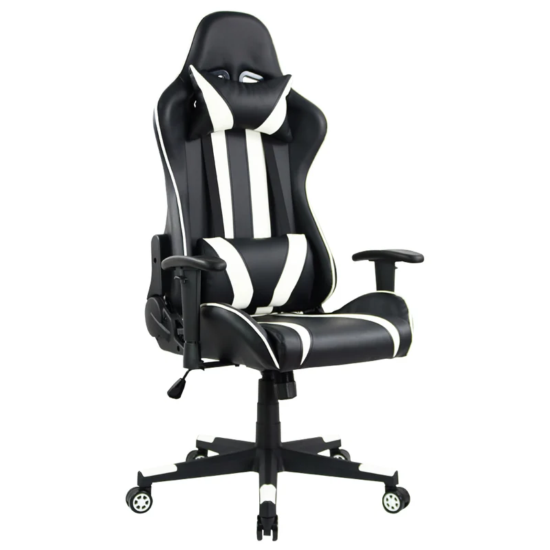 KKTONER Ergonomic Gaming Chair for E-Sport Racing Computer Swivel Height Adjustable Gamer Chair (White)