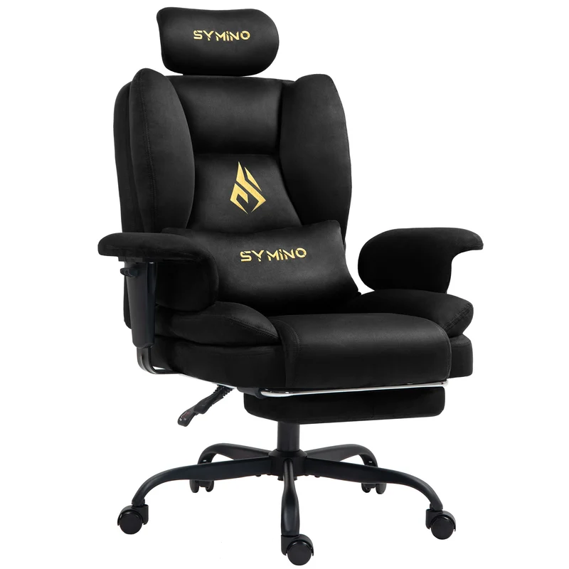SYMINO Sofa Gaming Chair, Gamer Chair, Ergonomic Sofa Chair with Faux Fur Meow Love, Black