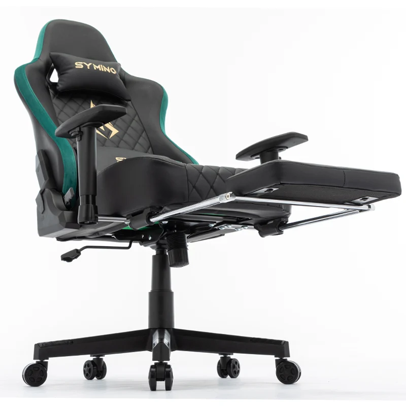 SYMINO Ergonomic Gaming Chair, PU Leather - Black, Retro-Style