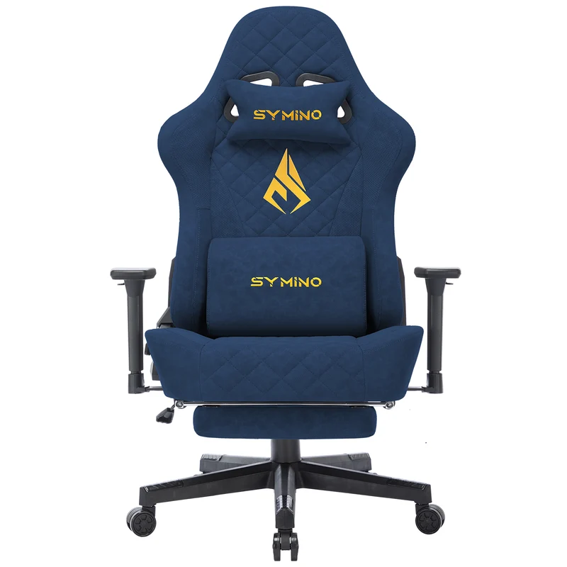 SYMINO Vintage PU Leather Ergonomic Gaming Chair.Blue