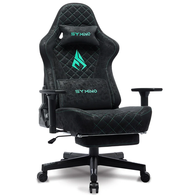 SYMINO Vintage PU Leather Ergonomic Gaming Chair.Black