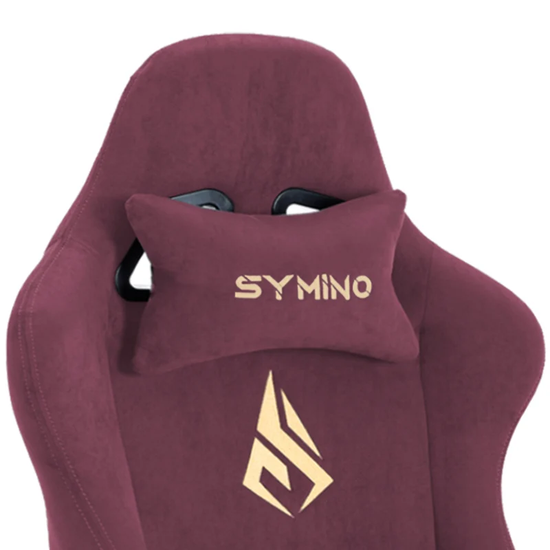 SYMINO Breathable Gaming Chair with Footrest, Adjustable and Rotating, WinRed
