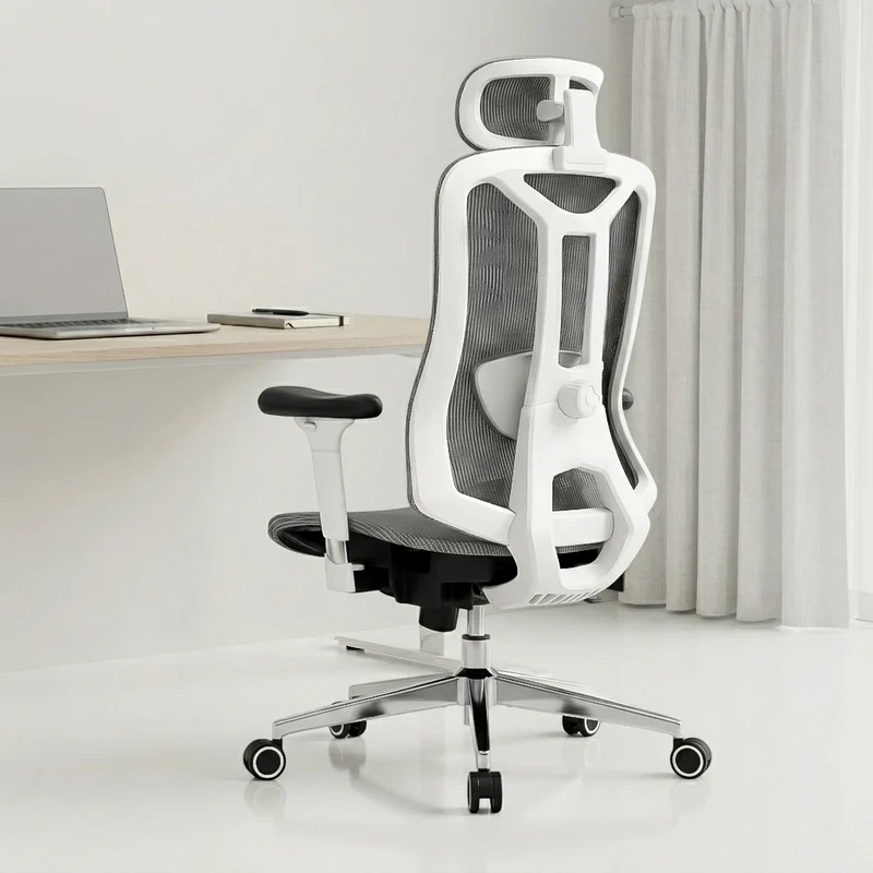 Ergonomic Mesh Office Chair, High Back Desk Chair with 3D Armrests, 3D Lumbar Support & Adjustable Headrest, Home Office Chair with Tilt Function, Swivel Computer Chair