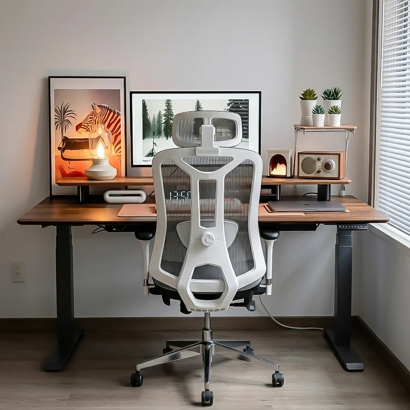 Ergonomic Mesh Office Chair, High Back Desk Chair with 3D Armrests, 3D Lumbar Support & Adjustable Headrest, Home Office Chair with Tilt Function, Swivel Computer Chair