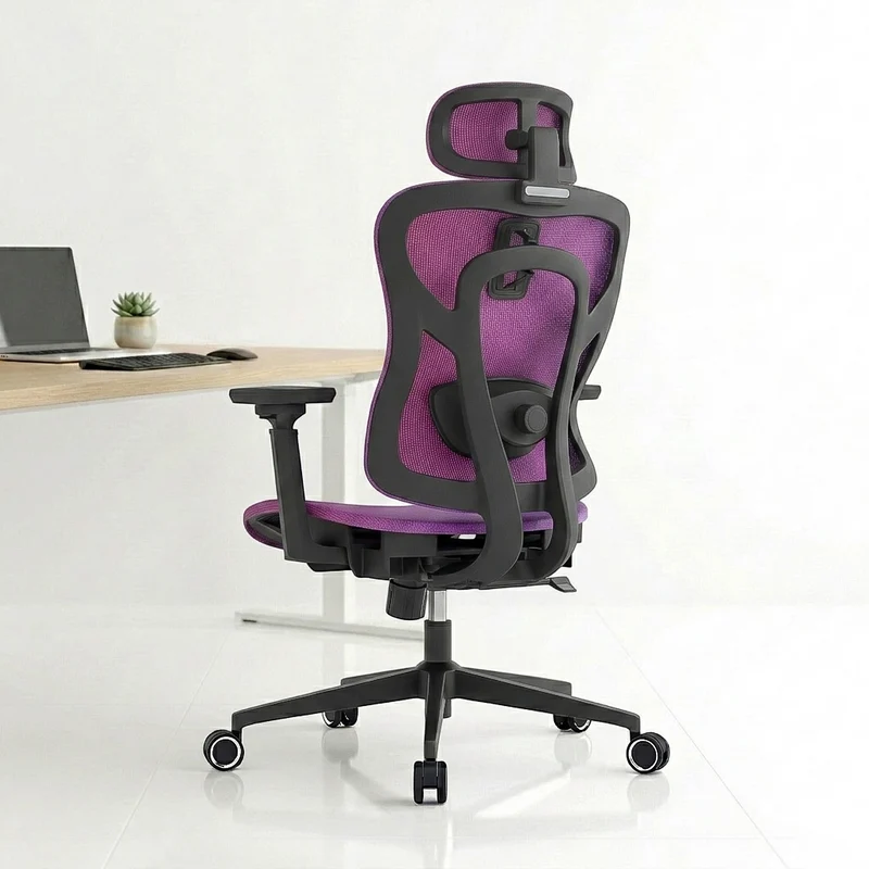 Logicfox Ergonomic Office Chair for Long Hours,High Back Mesh Chair with Adaptive Thoracic & Lumbar Support,3D Adjustable Armrests and Headrest,Designed for 8–10 Hour Workdays