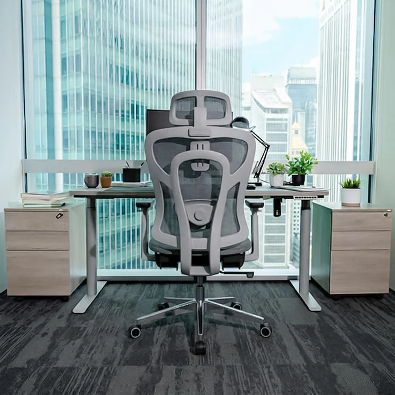 Logicfox Ergonomic Office Chair for Long Hours,High Back Mesh Chair with Adaptive Thoracic & Lumbar Support,3D Adjustable Armrests and Headrest,Designed for 8–10 Hour Workdays
