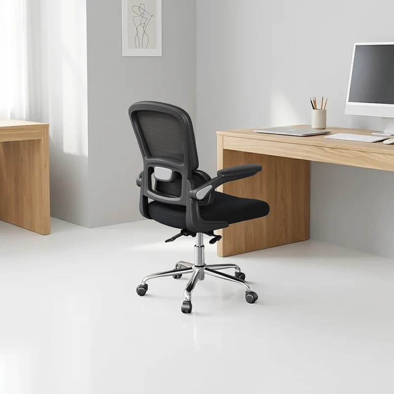 Logicfox Office Chair, Ergonomic Desk Chair - Thick Cushion Adjustable Height Computer Chair with Lumbar Support and Flip-up Armrests, Home Office Desk Chairs, Swivel Executive Task Chair