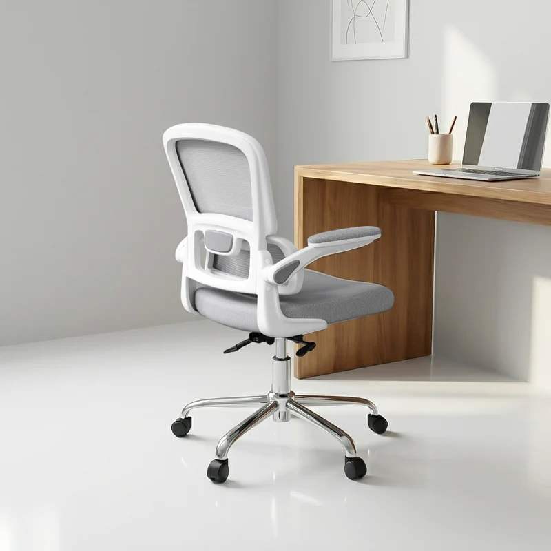 Logicfox Office Chair, Ergonomic Desk Chair - Thick Cushion Adjustable Height Computer Chair with Lumbar Support and Flip-up Armrests, Home Office Desk Chairs, Swivel Executive Task Chair
