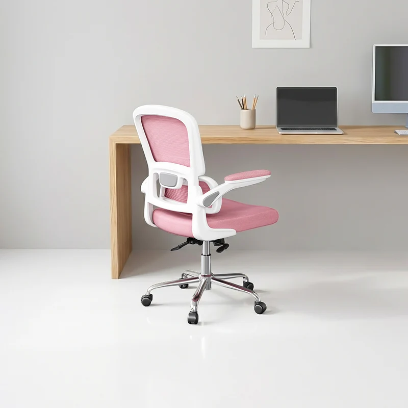 Logicfox Office Chair, Ergonomic Desk Chair - Thick Cushion Adjustable Height Computer Chair with Lumbar Support and Flip-up Armrests, Home Office Desk Chairs, Swivel Executive Task Chair