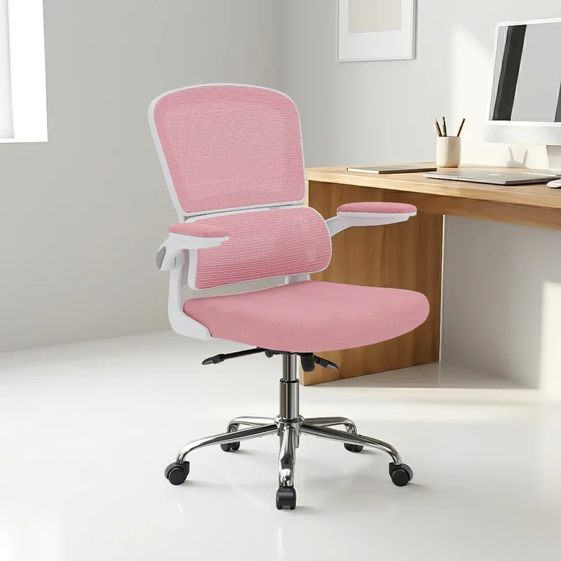 Logicfox Office Chair, Ergonomic Desk Chair - Thick Cushion Adjustable Height Computer Chair with Lumbar Support and Flip-up Armrests, Home Office Desk Chairs, Swivel Executive Task Chair