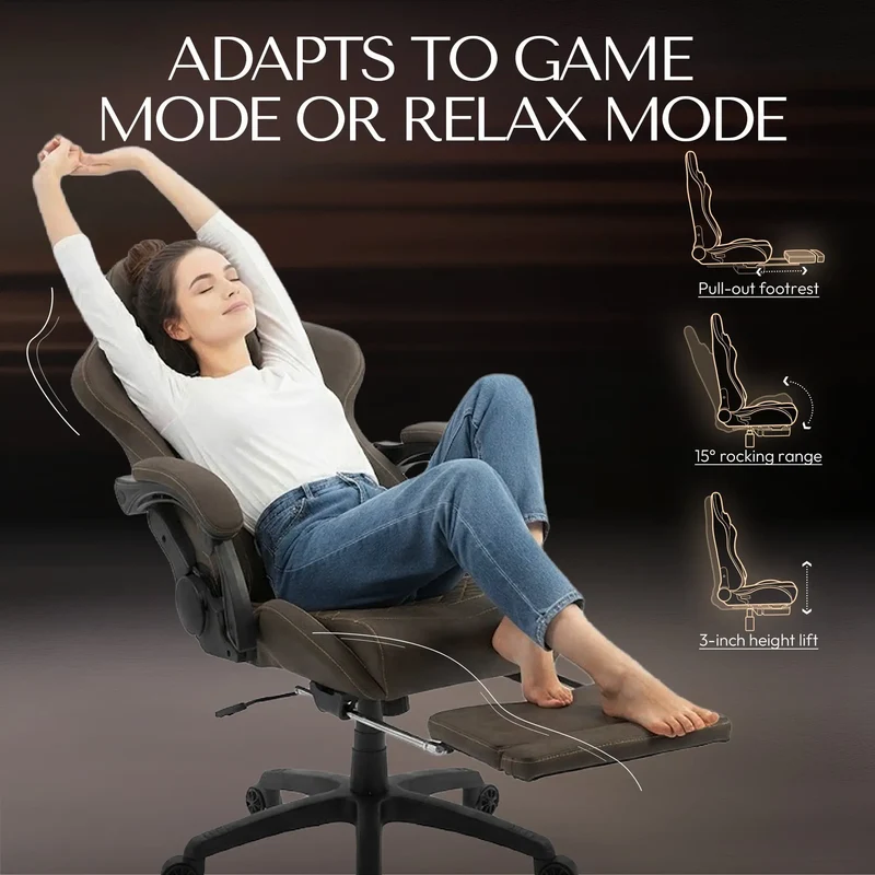 Dowinx Chair LS-66D89C with Extended Footrest Brown