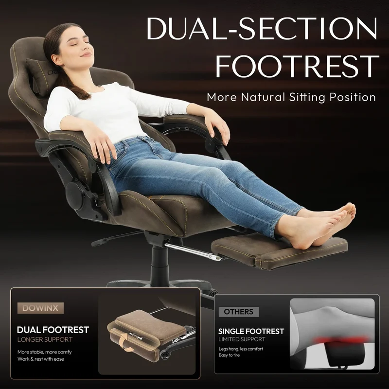 Dowinx Chair LS-66D89C with Extended Footrest Brown