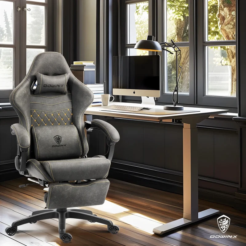 Dowinx Chair LS-66D89C with Extended Footrest Gray