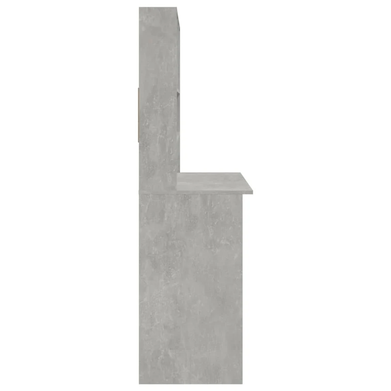 vidaXL - Schreibtisch, Schreibtisch mit Stauraum, Schreibtisch Holz, Kleiner Schreibtisch, Schreibtisch mit Regal, 102x45x148 cm, Betongrau