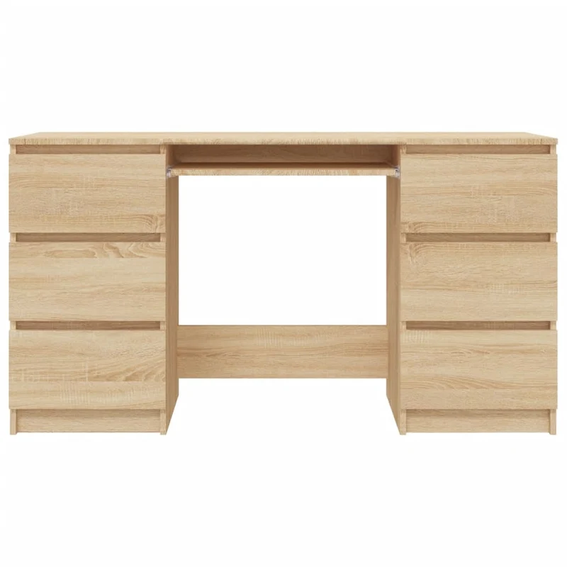 vidaXL - Schreibtisch Sonoma-Eiche 140x50x77 cm Holzwerkstoff