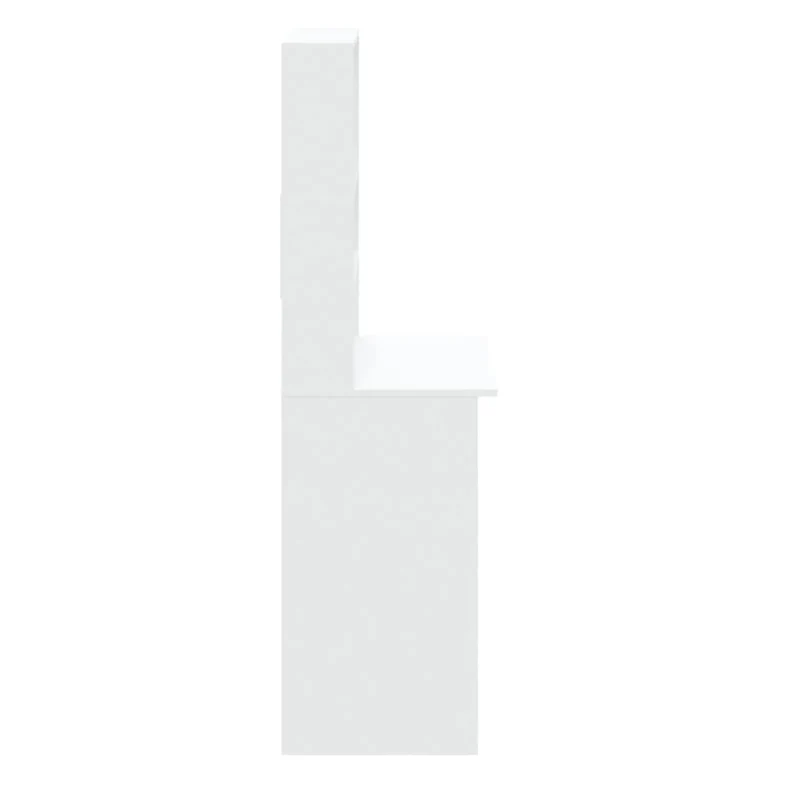 vidaXL - Schreibtisch, Schreibtisch mit Stauraum, Schreibtisch weiß, Schreibtisch Holz, Schreibtisch mit Regal, 102x45x148 cm, Holzwerkstoff, Weiß