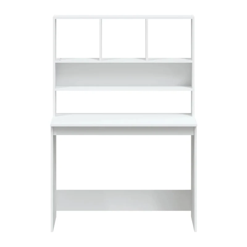 vidaXL - Schreibtisch, Schreibtisch mit Stauraum, Schreibtisch weiß, Schreibtisch Holz, Schreibtisch mit Regal, 102x45x148 cm, Holzwerkstoff, Weiß