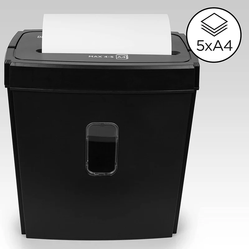Duronic PS657 Aktenvernichter | 5 x A4 Blatt | 15 Liter Papierkorb | 170 Watt | Kreuzschnitt Schredder für mehr Datenschutz | Zerkleinerer für Home Office Büro | Reisswolf mit Start-Stopp-Automatik