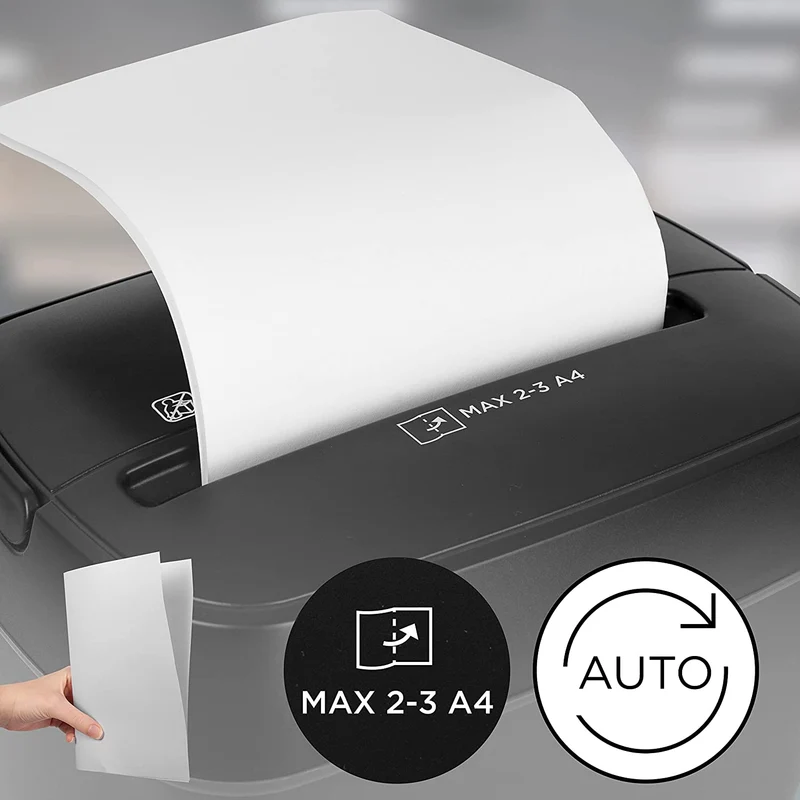 Duronic PS285 Aktenvernichter | 3 x A4 Blatt gefaltet | 5 Liter Papierkorb | 180 Watt | Mikroschnitt Schredder für Datenschutz | Zerkleinerer für Home Office Büro | Reisswolf mit Start-Stopp-Automatik