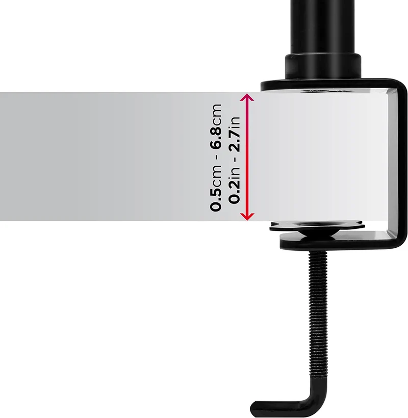Duronic DMT154 Monitorarm | Vertikale Monitor Halterung 4 Bildschirme bis 27" Zoll | 100 cm Stange | LCD LED Display bis 8 kg | Neigbar -90° bis +35° | Drehbar 360° | Monitorhalterung Arm Tischklemme