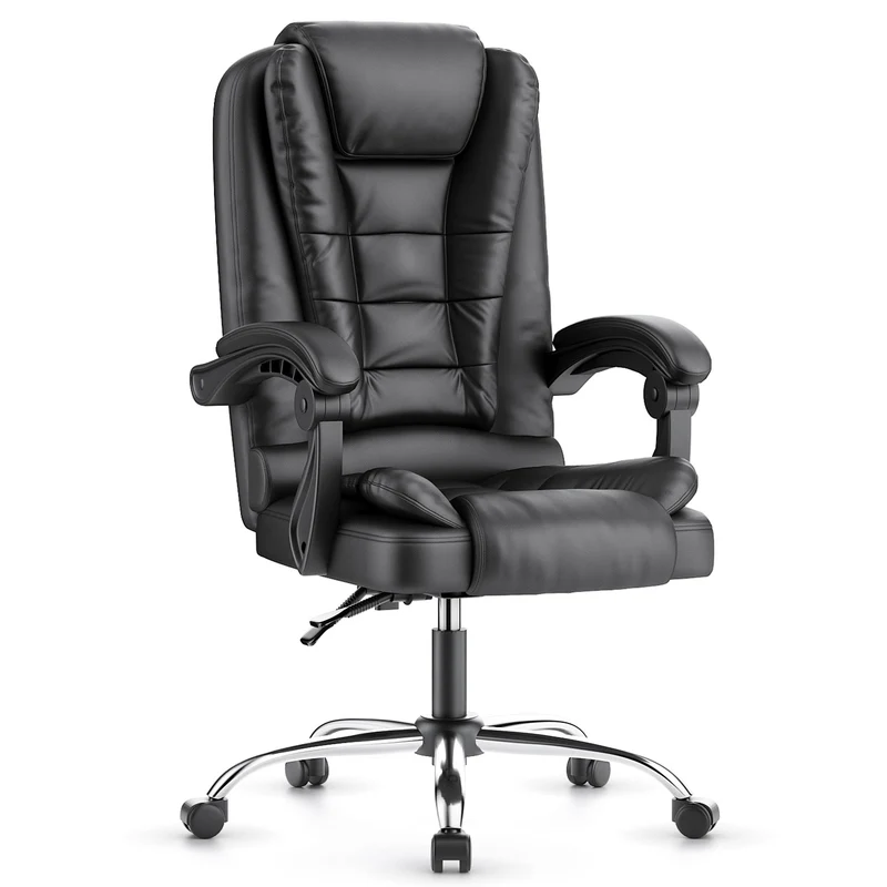 Ergonomische Executive Office Chair PU Leder hohen Rücken Computer Schreibtischstuhl mit Reclining Tilt-Funktion für Home Office arbeiten