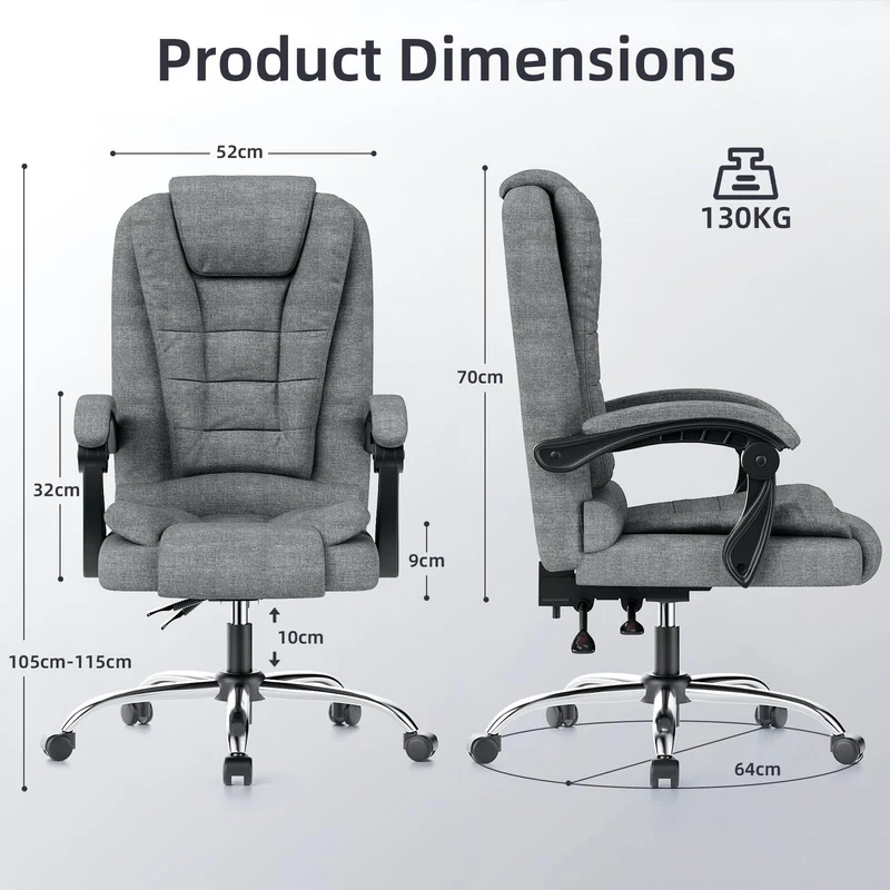 Ergonomische Executive Office Chair PU Leder hohen Rücken Computer Schreibtischstuhl mit Reclining Tilt-Funktion für Home Office arbeiten