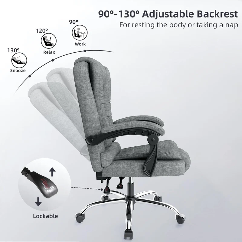 Ergonomische Executive Office Chair PU Leder hohen Rücken Computer Schreibtischstuhl mit Reclining Tilt-Funktion für Home Office arbeiten