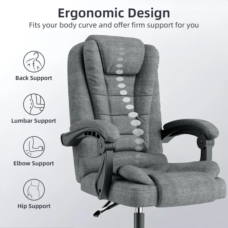 Ergonomische Executive Office Chair PU Leder hohen Rücken Computer Schreibtischstuhl mit Reclining Tilt-Funktion für Home Office arbeiten