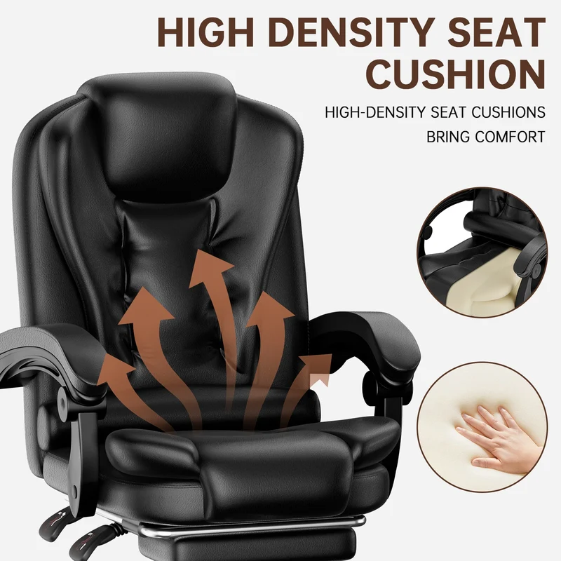 Ergonomische Executive Office Chair PU Leder hohen Rücken Computer Schreibtischstuhl mit Reclining Tilt-Funktion für Home Office arbeiten