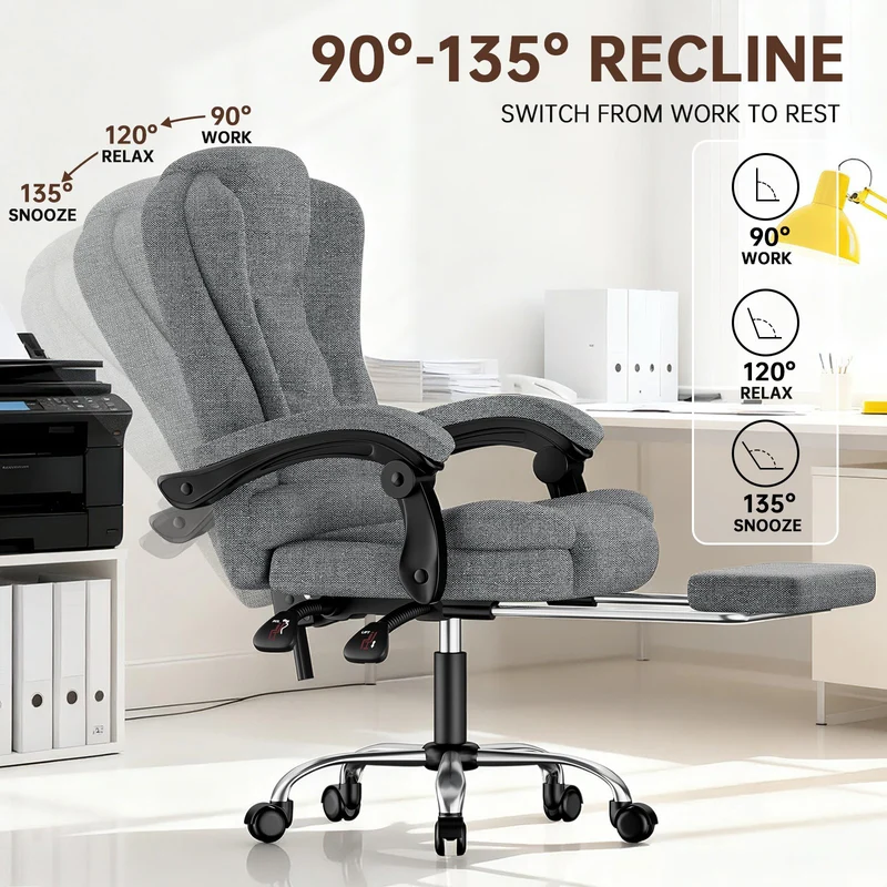Ergonomische Executive Office Chair PU Leder hohen Rücken Computer Schreibtischstuhl mit Reclining Tilt-Funktion für Home Office arbeiten