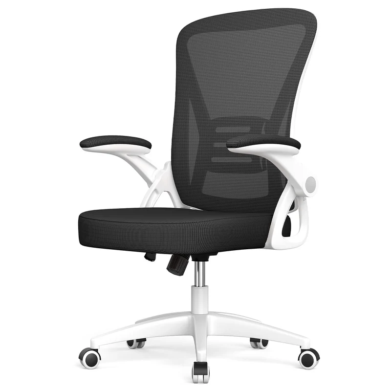 Bürostuhl Ergonomischer Schreibtischstuhl mit 90° Hochklappbarer Armlehne, Höhenverstellbarer Bürostuhl