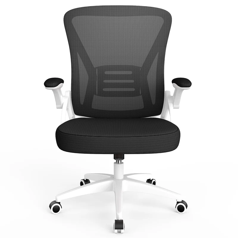 Bürostuhl Ergonomischer Schreibtischstuhl mit 90° Hochklappbarer Armlehne, Höhenverstellbarer Bürostuhl