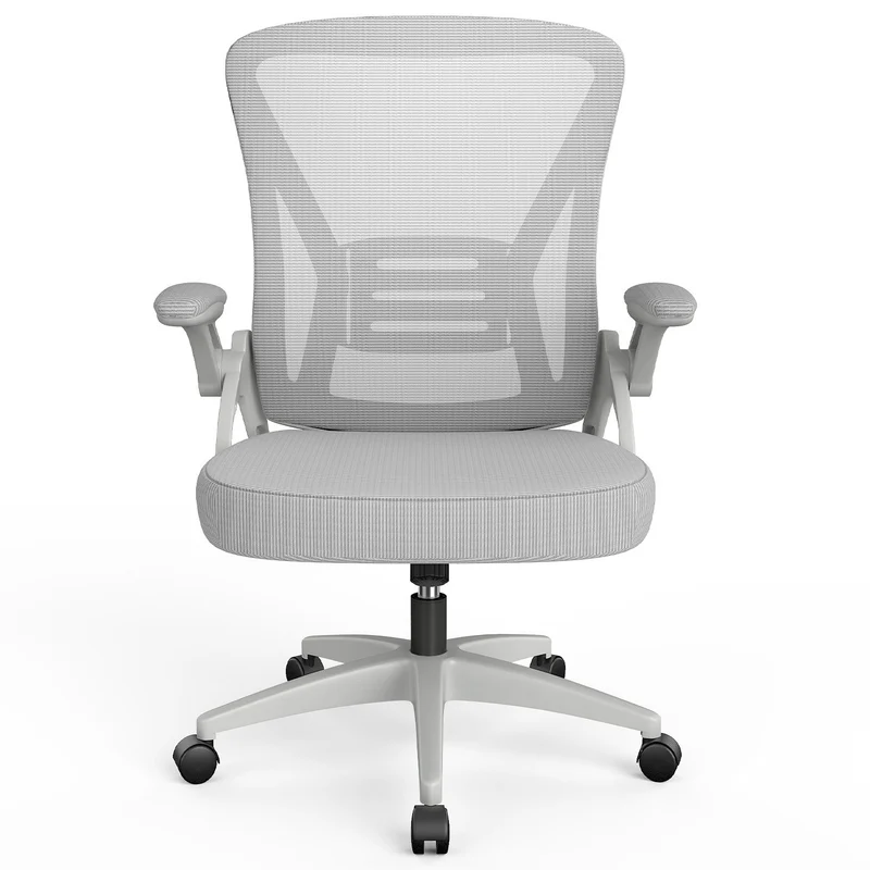 Bürostuhl Ergonomischer Schreibtischstuhl mit 90° Hochklappbarer Armlehne, Höhenverstellbarer Bürostuhl