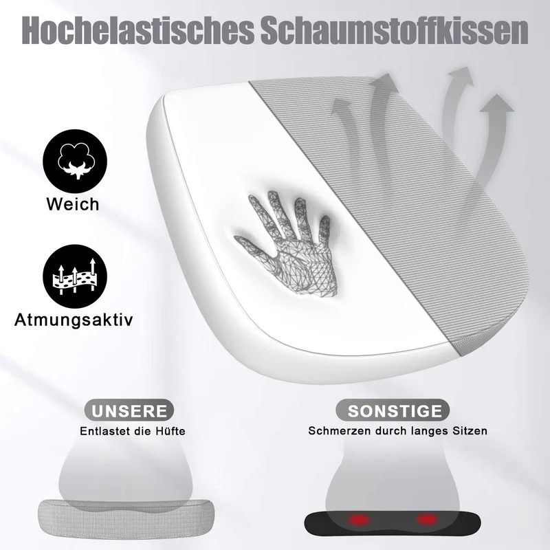 Bürostuhl Ergonomischer Schreibtischstuhl mit 90° Hochklappbarer Armlehne, Höhenverstellbarer Bürostuhl