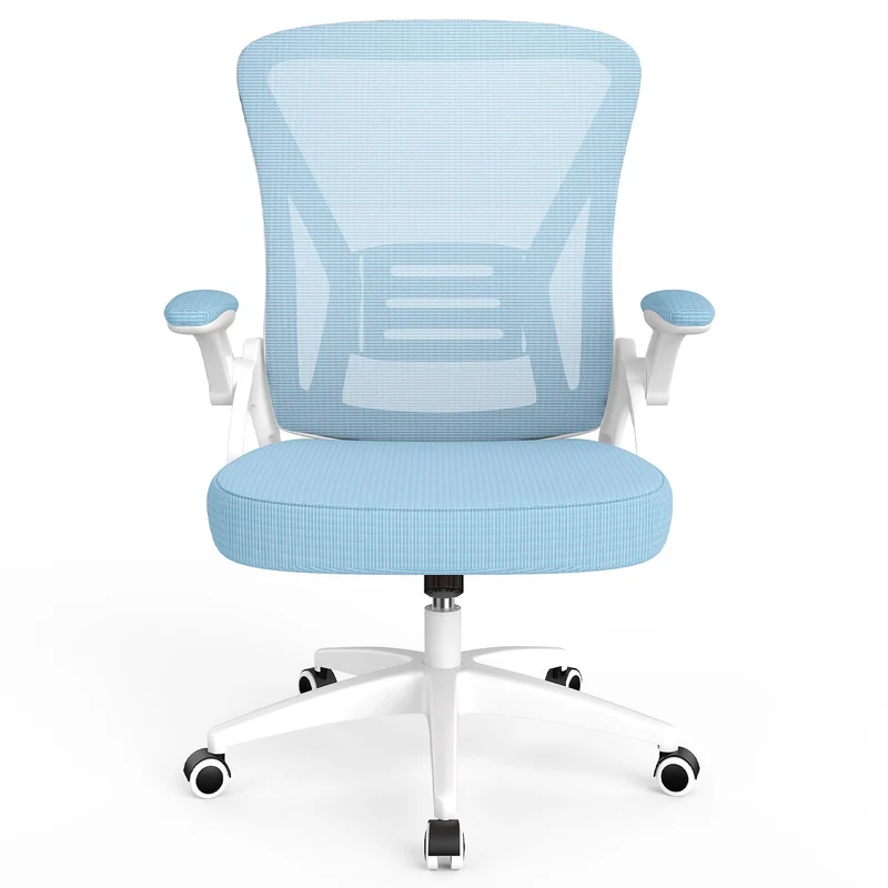 Bürostuhl Ergonomischer Schreibtischstuhl mit 90° Hochklappbarer Armlehne, Höhenverstellbarer Bürostuhl