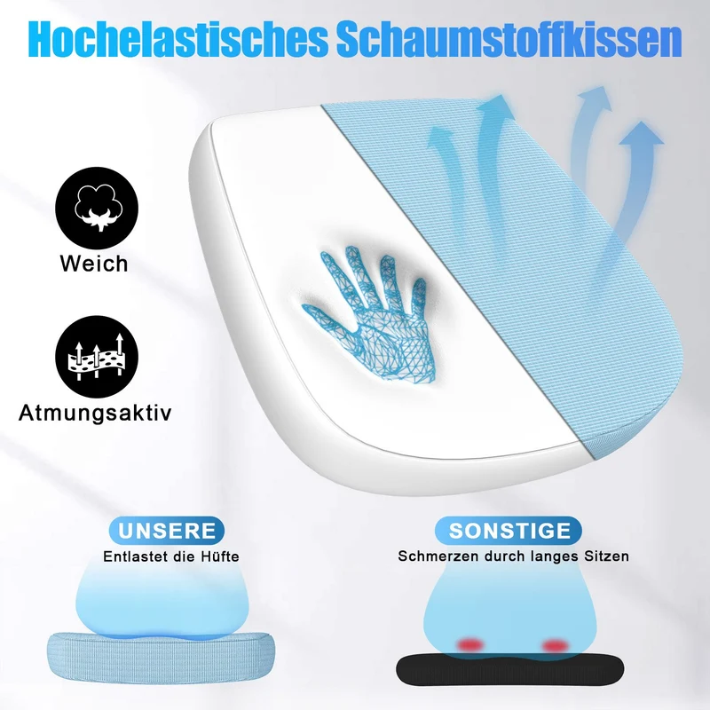 Bürostuhl Ergonomischer Schreibtischstuhl mit 90° Hochklappbarer Armlehne, Höhenverstellbarer Bürostuhl