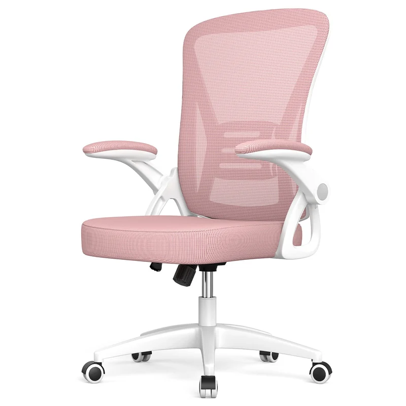 Bürostuhl Ergonomischer Schreibtischstuhl mit 90° Hochklappbarer Armlehne, Höhenverstellbarer Bürostuhl
