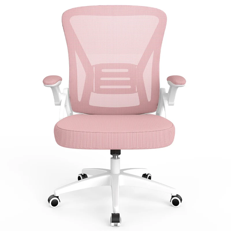Bürostuhl Ergonomischer Schreibtischstuhl mit 90° Hochklappbarer Armlehne, Höhenverstellbarer Bürostuhl