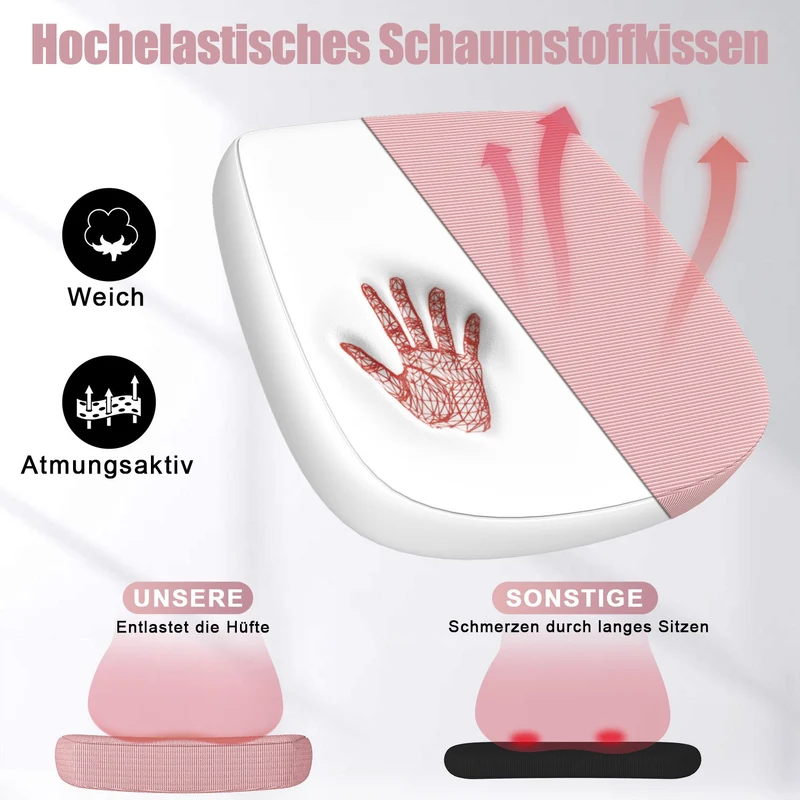 Bürostuhl Ergonomischer Schreibtischstuhl mit 90° Hochklappbarer Armlehne, Höhenverstellbarer Bürostuhl
