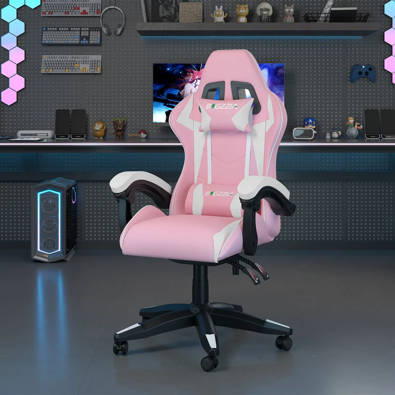 Bürostuhl Gaming Stuhl Sessel Ergonomischer Gamer Stuhl, Bürostuhl mit Kopfstütze und Lendenkissen