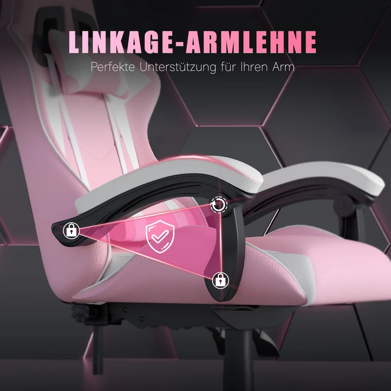 Bürostuhl Gaming Stuhl Sessel Ergonomischer Gamer Stuhl, Bürostuhl mit Kopfstütze und Lendenkissen