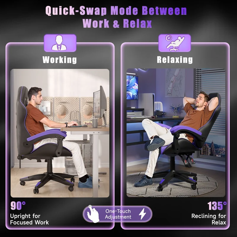 Bürostuhl Gaming Stuhl Sessel Ergonomischer Gamer Stuhl, Bürostuhl mit Kopfstütze und Lendenkissen