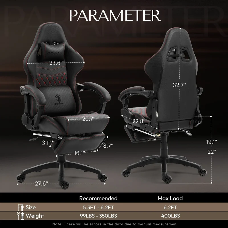 Dowinx Chair LS-66D89C with Extended Footrest Black