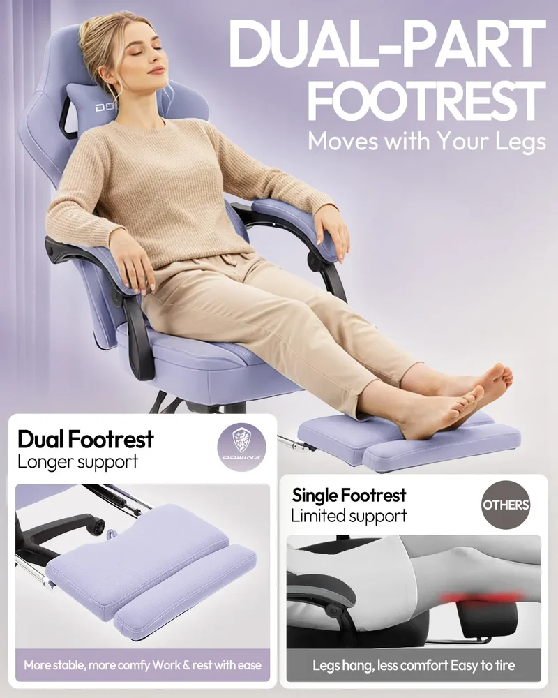 Dowinx Chair LS-66D57E Extended Footrest Purple